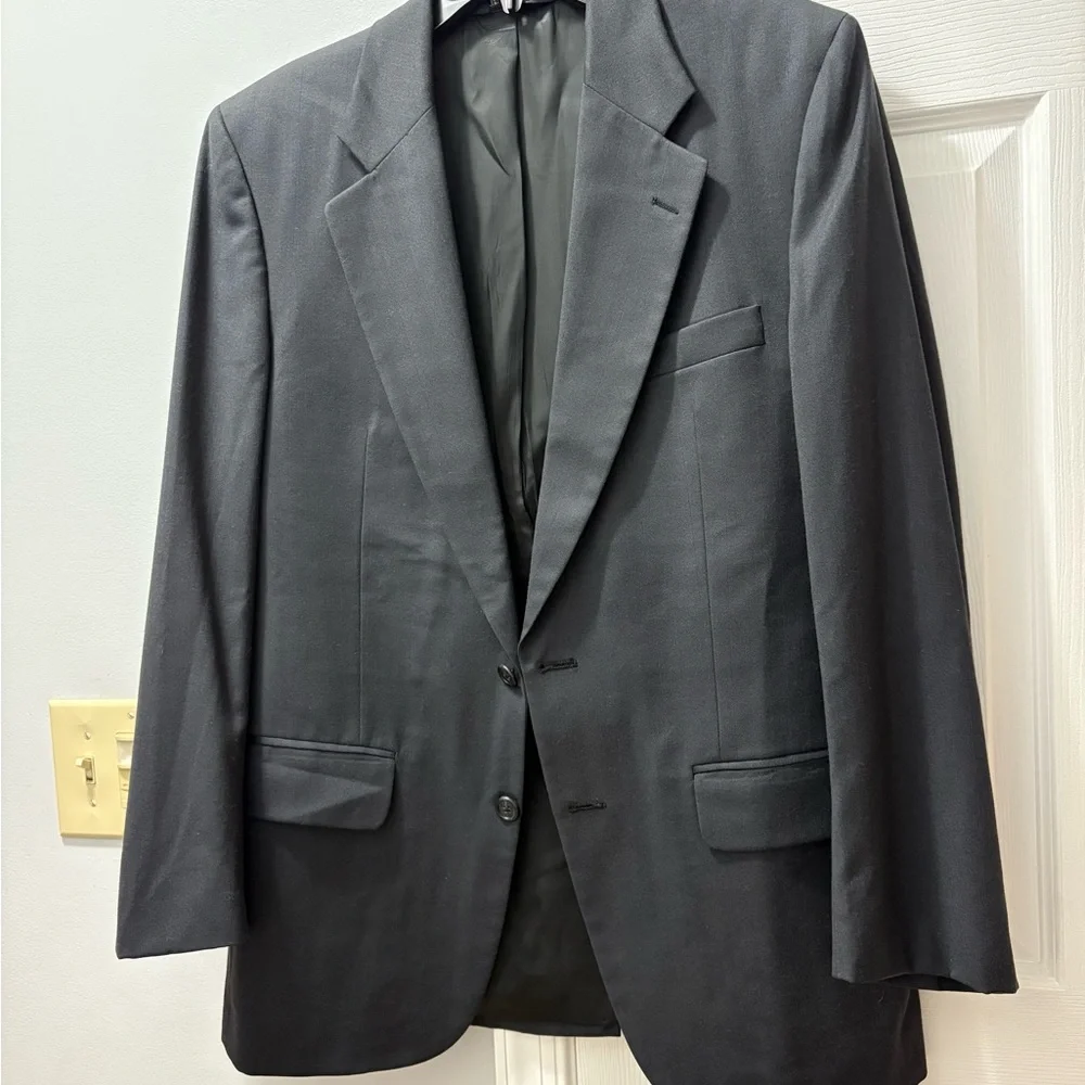 Burberry Herringbone Tweed Vintage Wool Blazer Navy/ Dark Gray Mens Medium